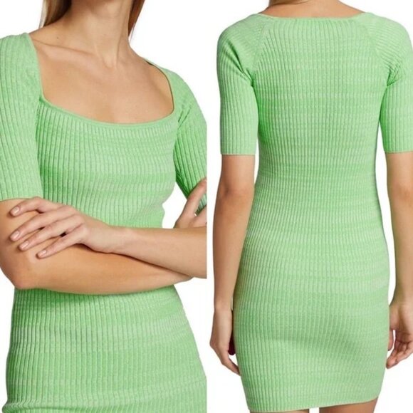 NEW Remain Birger Christensen Rakella‎ Ribbed Knit Dress Spring Green Size 10 - Picture 2 of 11